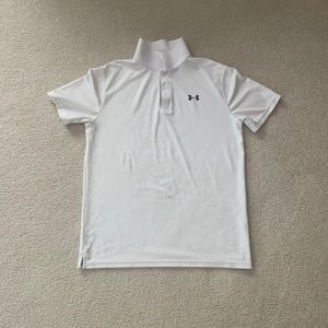 Under armor youth white golf shirt